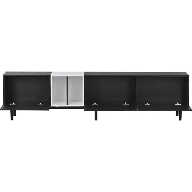 TV Stand for TVs Up to 80", Wood TV Console Media with Storage